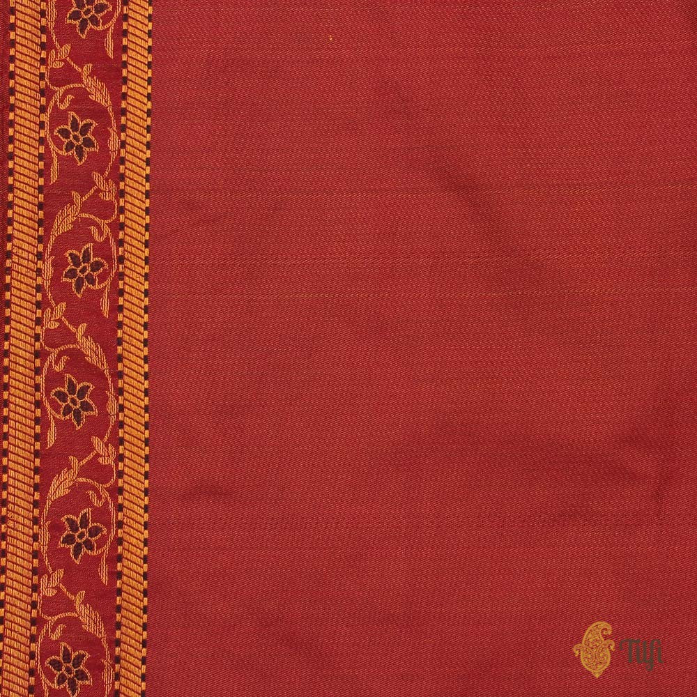 Beige-Black Pure Soft Satin Silk Banarasi Handloom Saree