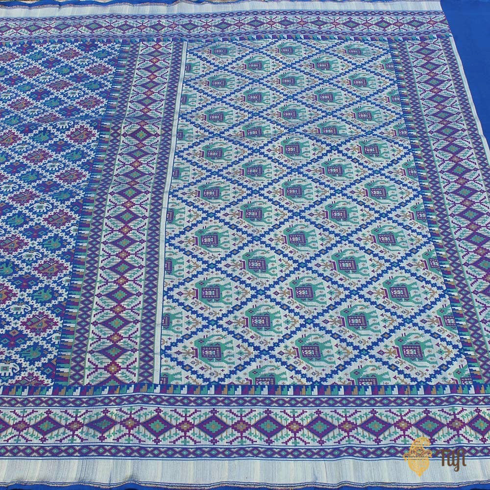 Royal Blue Pure Katan Silk Banarasi Handloom Patola Saree