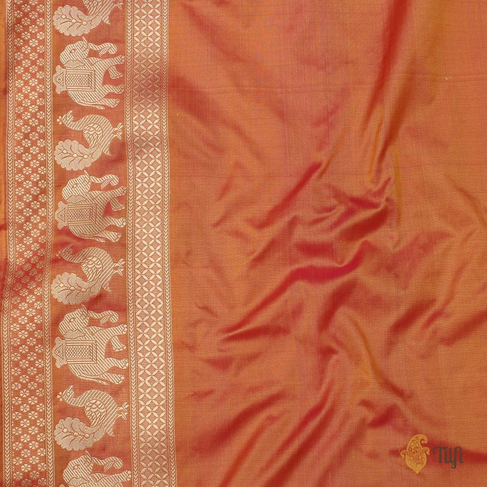 Rani Pink-Yellow Pure Katan Silk Banarasi Shikaargah Handloom Saree