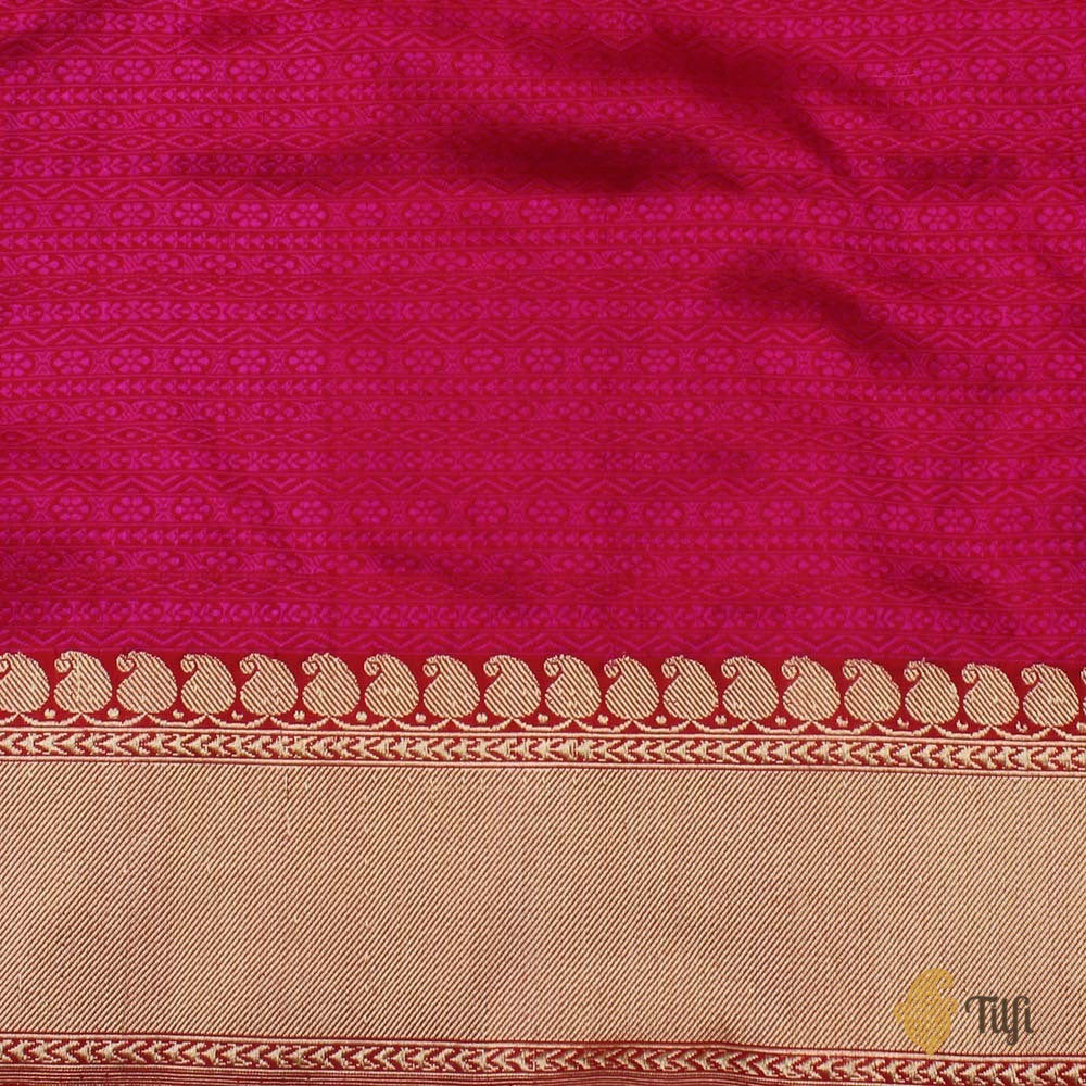 Black-Deep Red Pure Katan Silk Banarasi Handloom Saree
