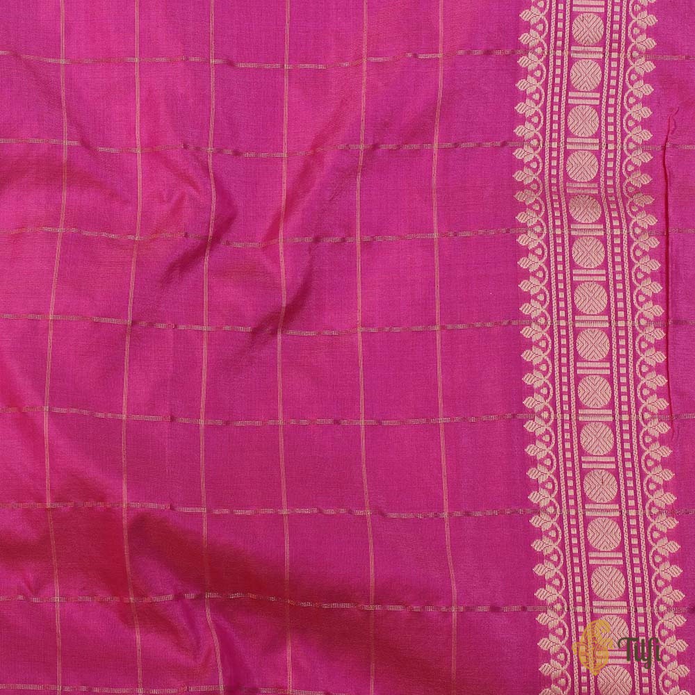 Peach-Light Gulabi Pink Pure Katan Silk Banarasi Handloom Saree