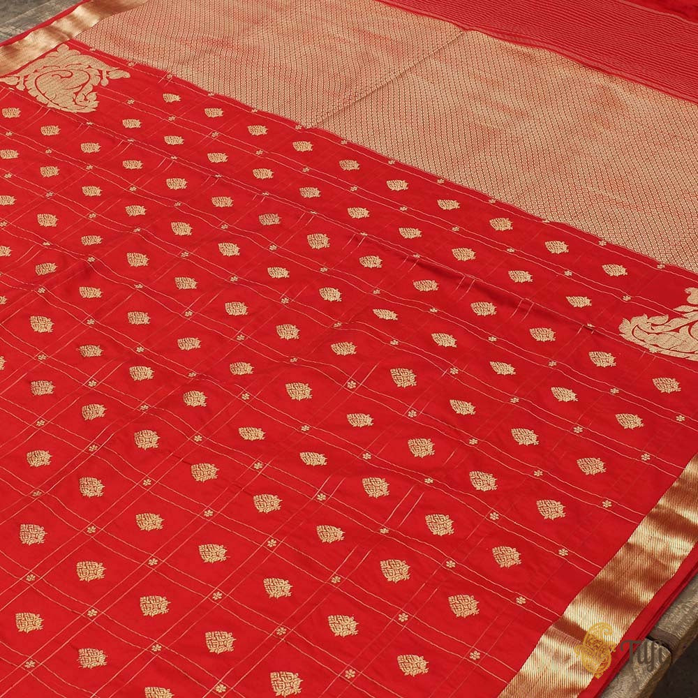 Red Pure Katan Banarasi Handloom Saree