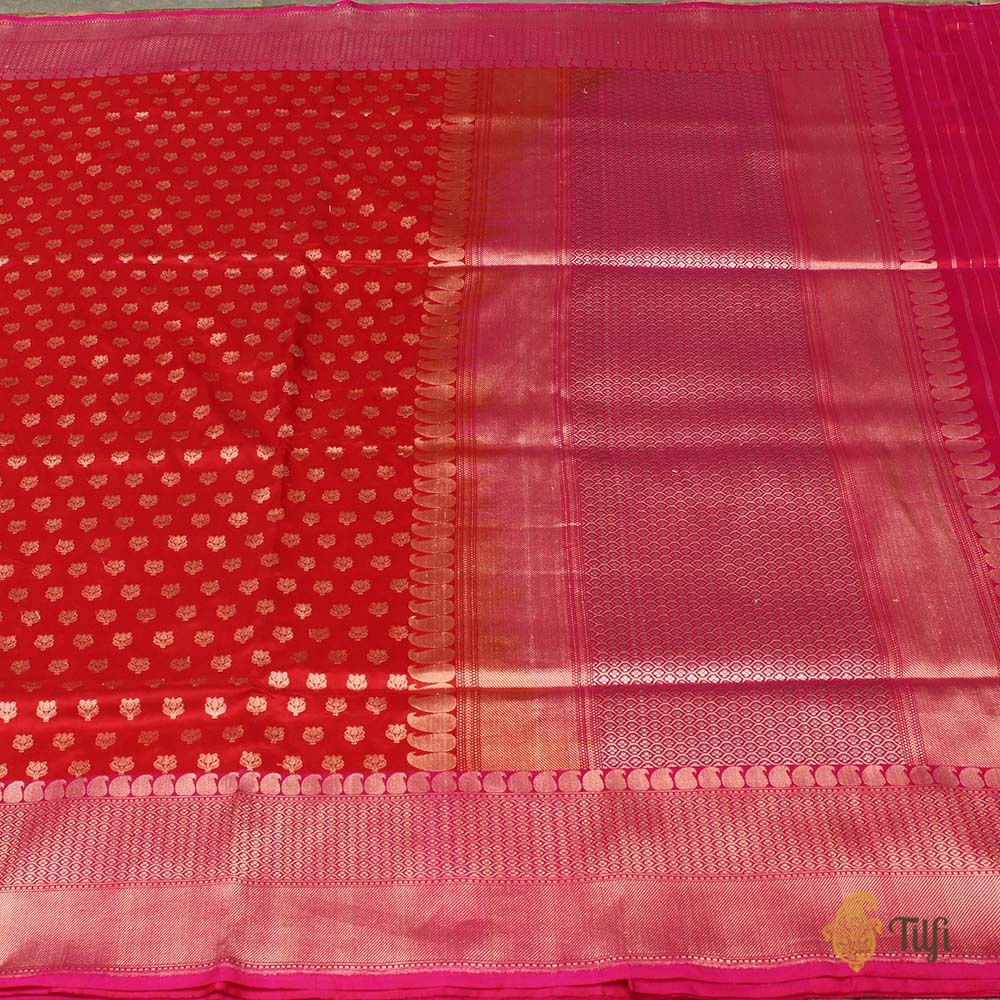 Red Pure Katan Silk Handwoven Banarasi Saree
