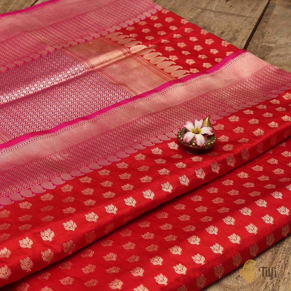 Red Pure Katan Silk Handwoven Banarasi Saree