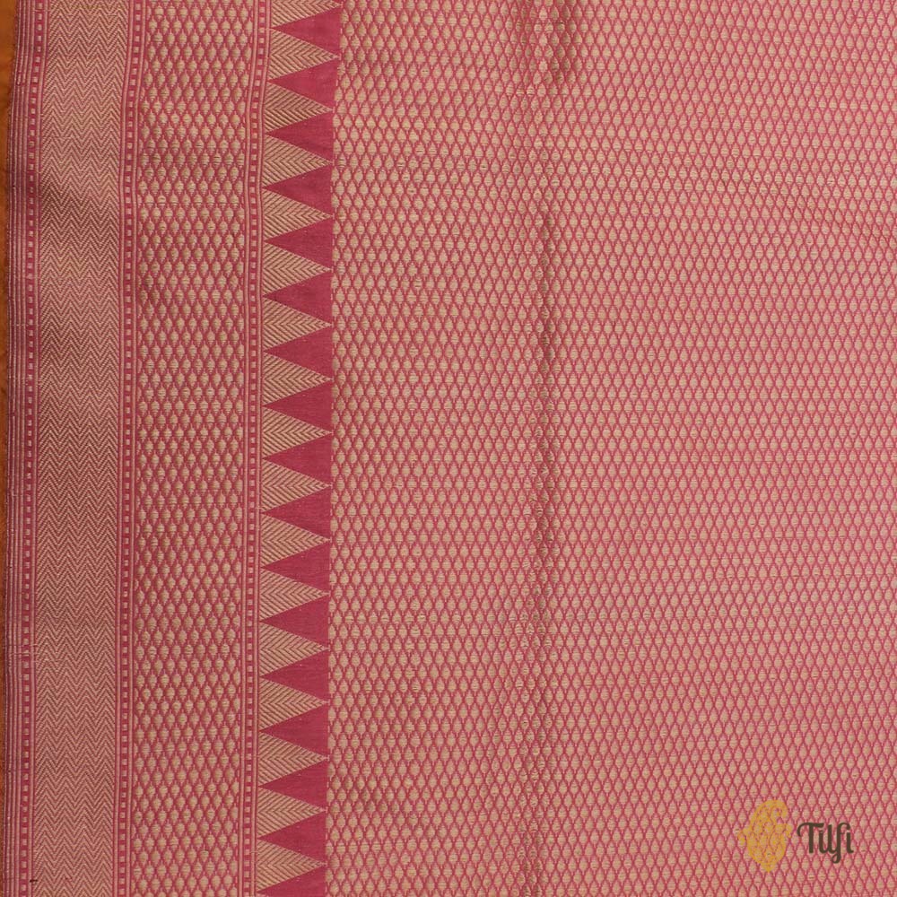 Pink-Peach Pure Katan Silk Banarasi Handloom Saree
