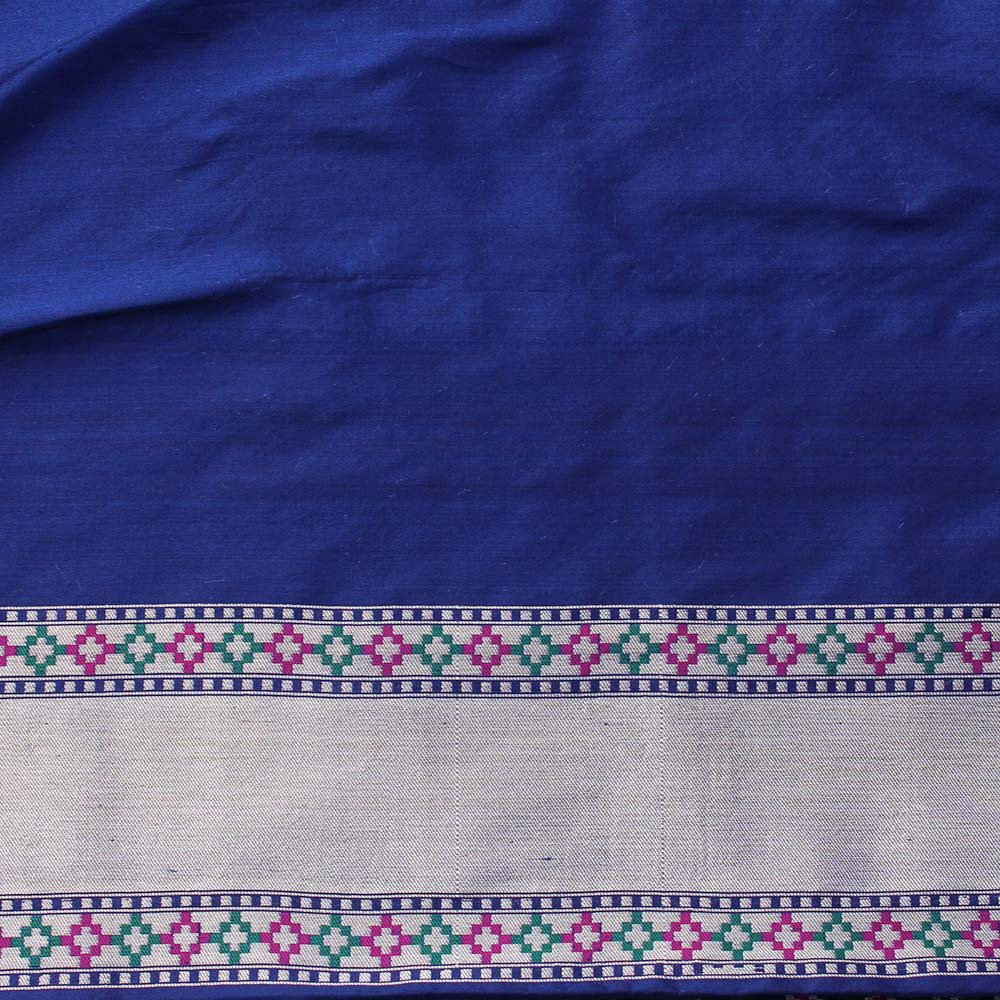 Navy Blue Pure Katan Silk Banarasi Handloom Patola Saree