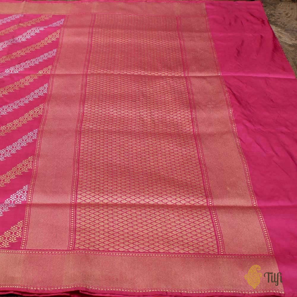 Rose Pink Pure Katan Silk Banarasi Handloom Saree
