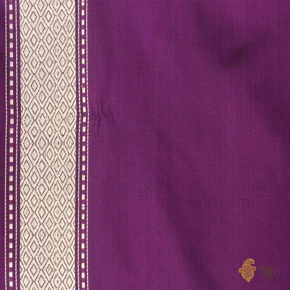 Black-Purple Pure Katan Silk Banarasi Handloom Saree