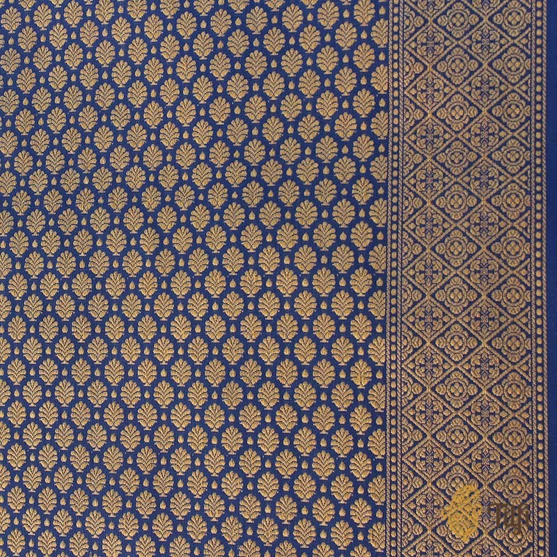 Persian Blue Pure Katan Silk Banarasi Handloom Saree