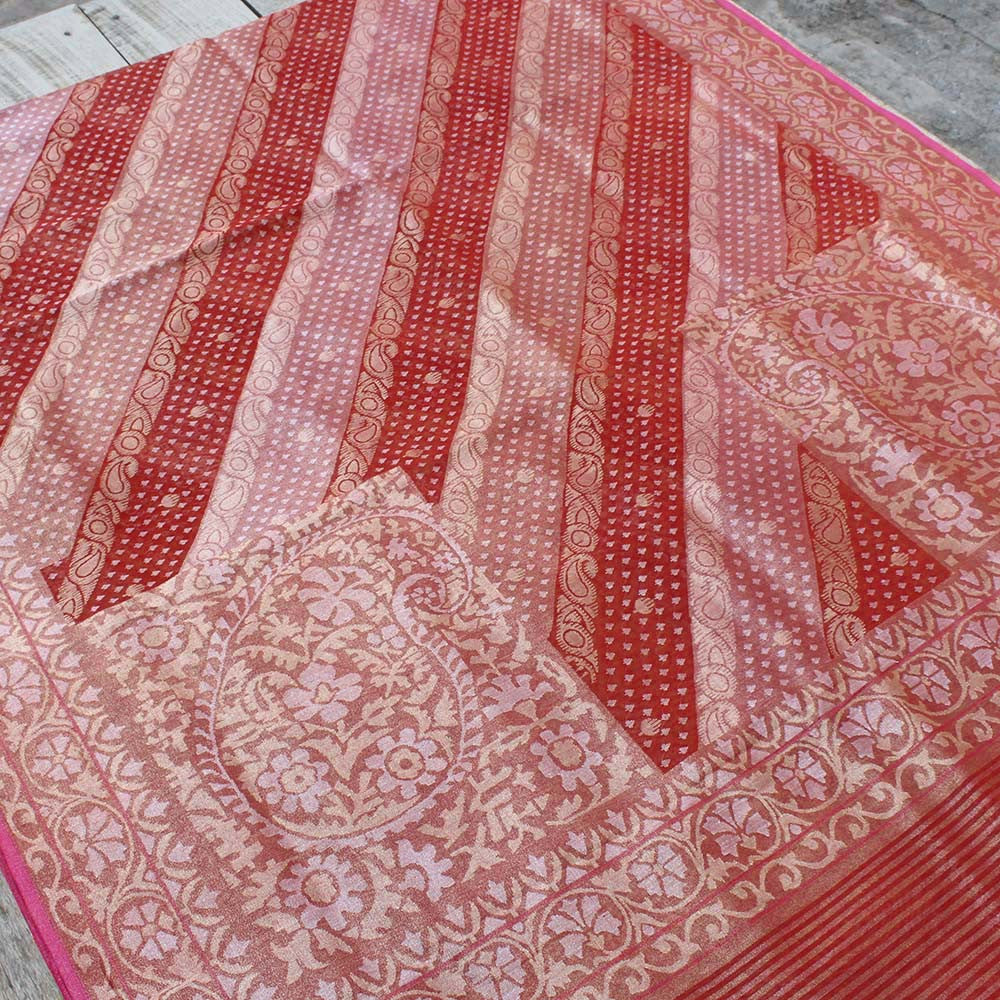 Rangkat Pure Cotton Real Zari Banarasi Handloom Saree