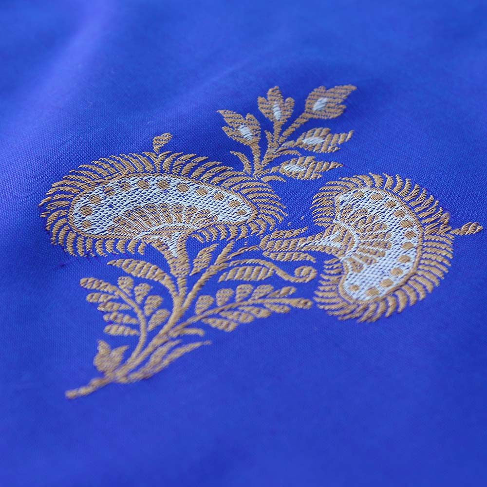 Royal Blue Pure Katan Silk Banarasi Handloom Saree