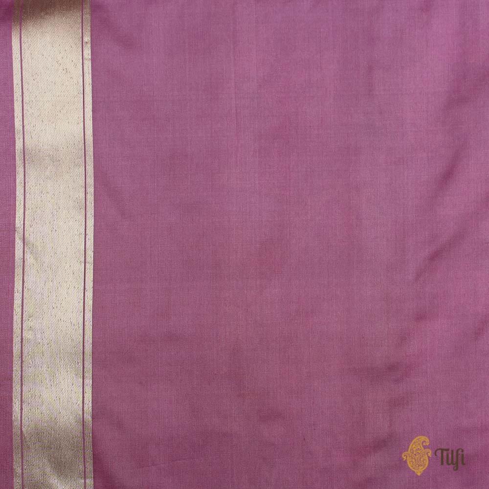 Pink Lavender Pure Katan Silk Banarasi Handloom Saree