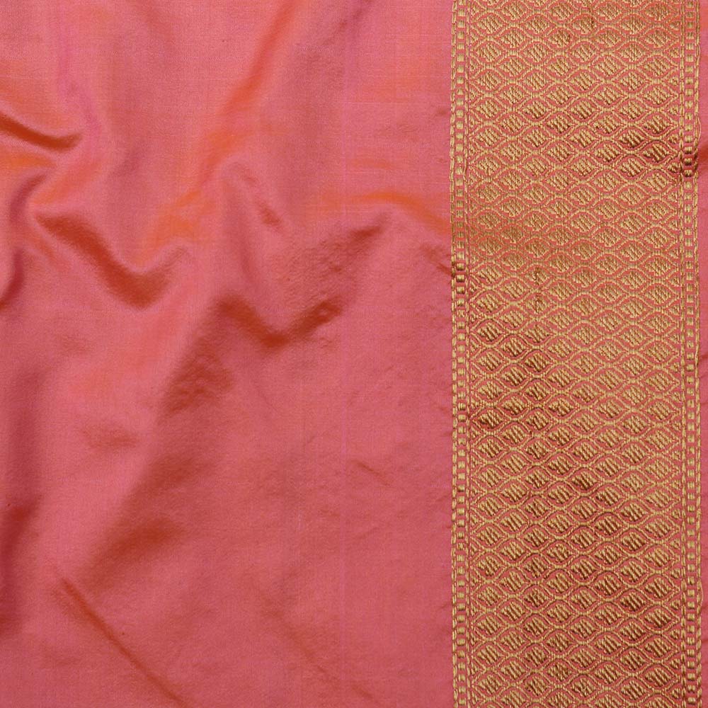 Green-Light Pink Pure Katan Silk Banarasi Handloom Saree