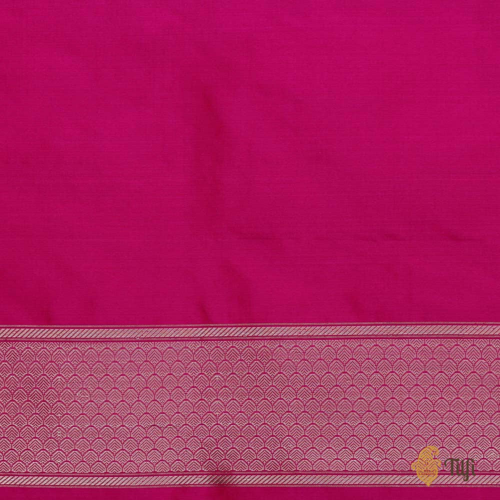 Cream-Pink Pure Katan Silk Banarasi Handloom Saree