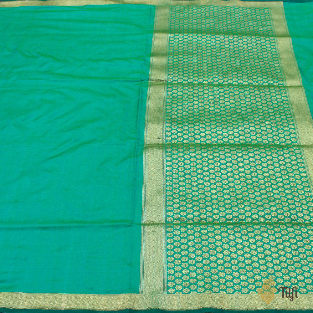 Sea Green Pure Katan Silk Banarasi Handloom Saree