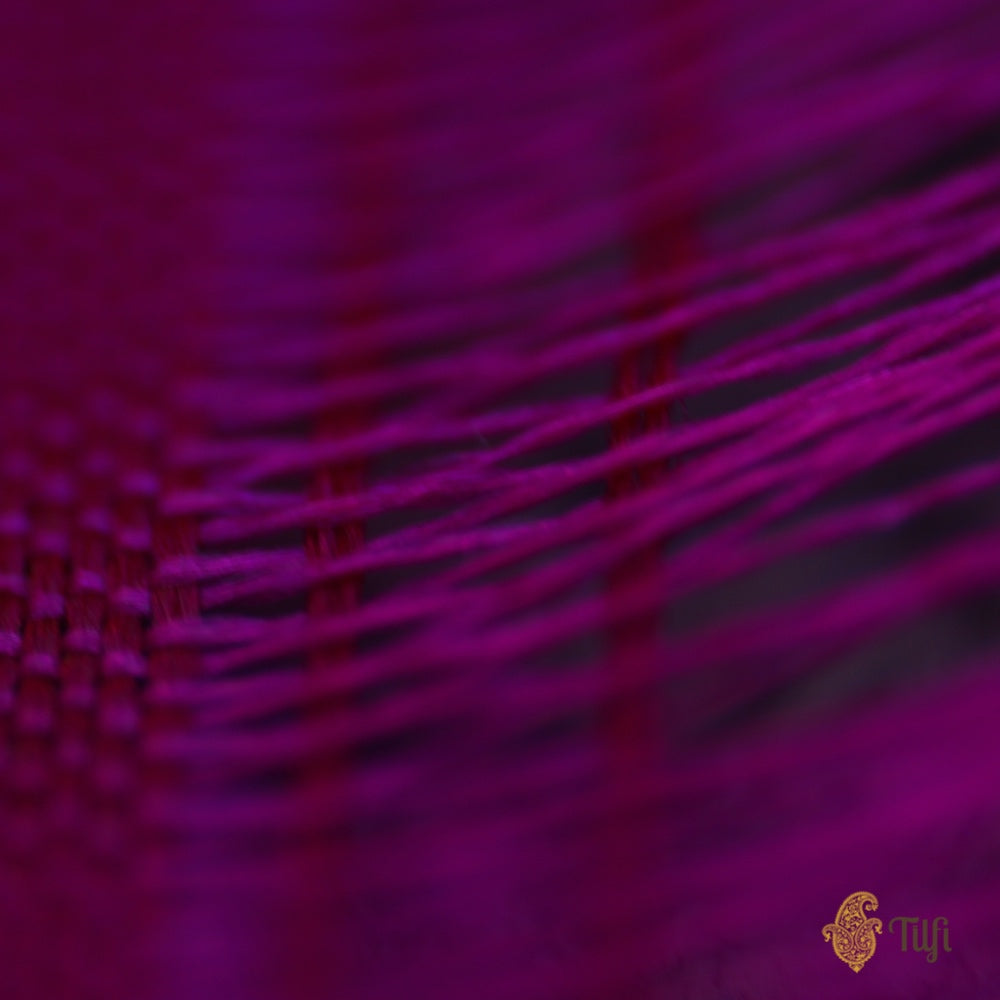 Rani Pink-Magenta Pure Katan Silk Banarasi Handloom Saree - Tilfi