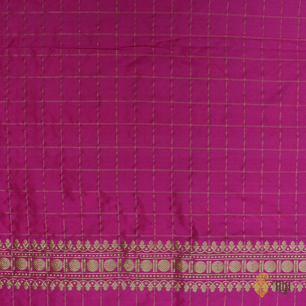 Black-Pink Pure Katan Silk Banarasi Handloom Saree
