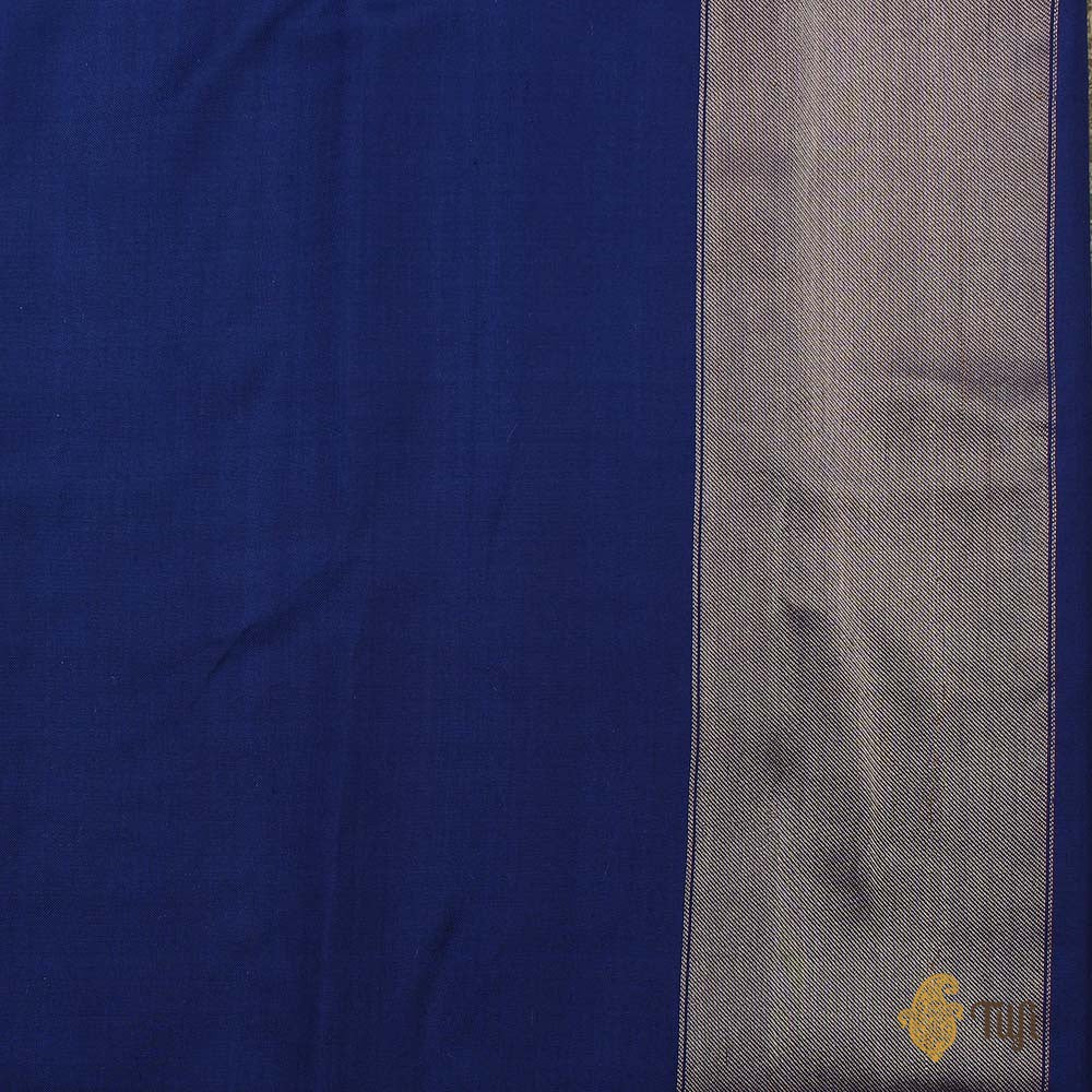 Navy Blue Pure Katan Silk Real Zari Banarasi Handloom Saree