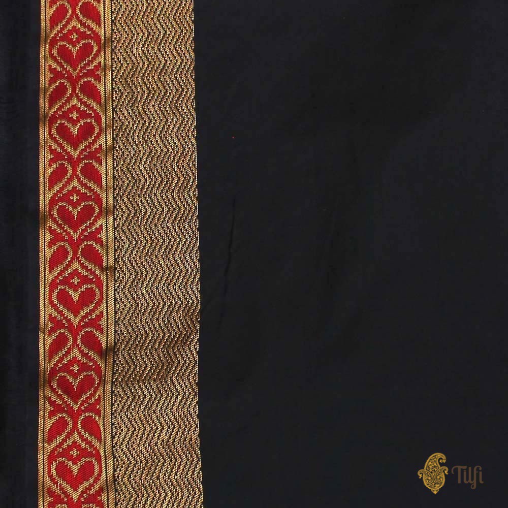 Pre-Order: Black Pure Katan Silk Banarasi Handloom Patola Saree