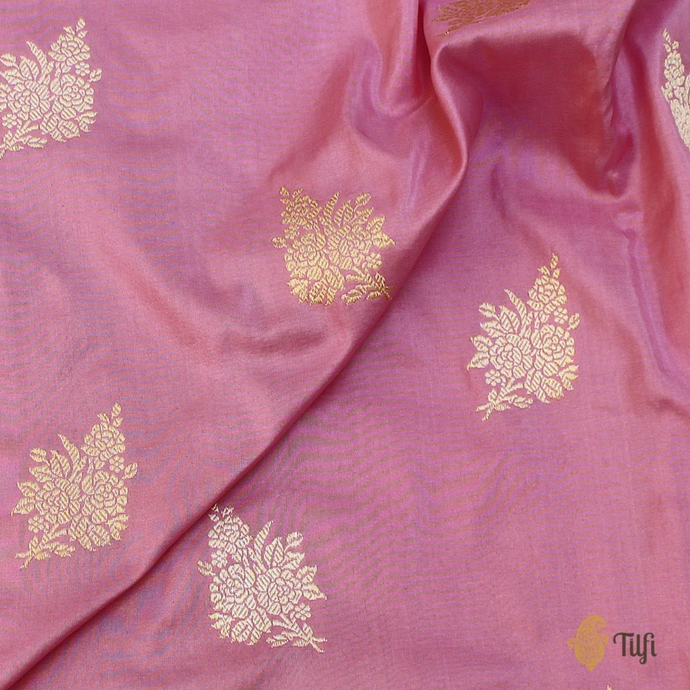 Pre-Order: Pink Pure Katan Silk Banarasi Handloom Saree