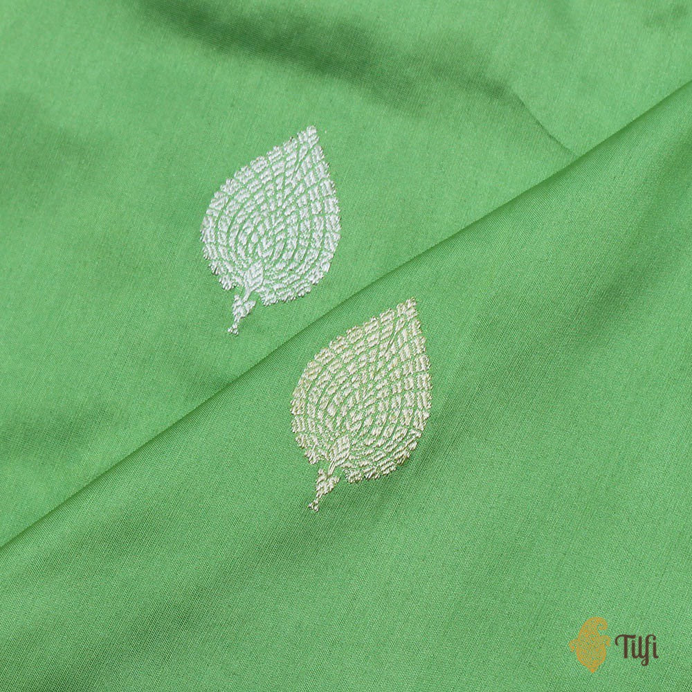 Mantis Green Pure Katan Silk Handloom Banarasi Saree