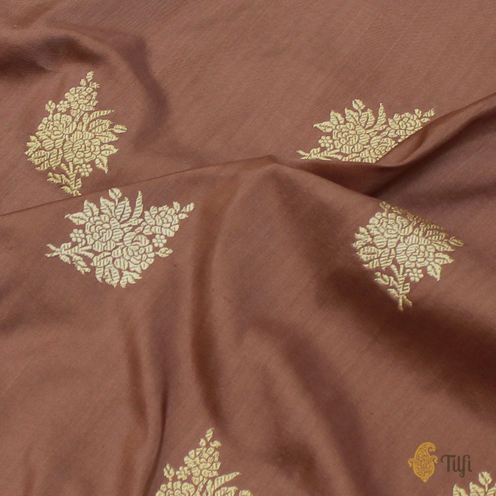 Rosy Brown Pure Katan Silk Banarasi Handloom Saree