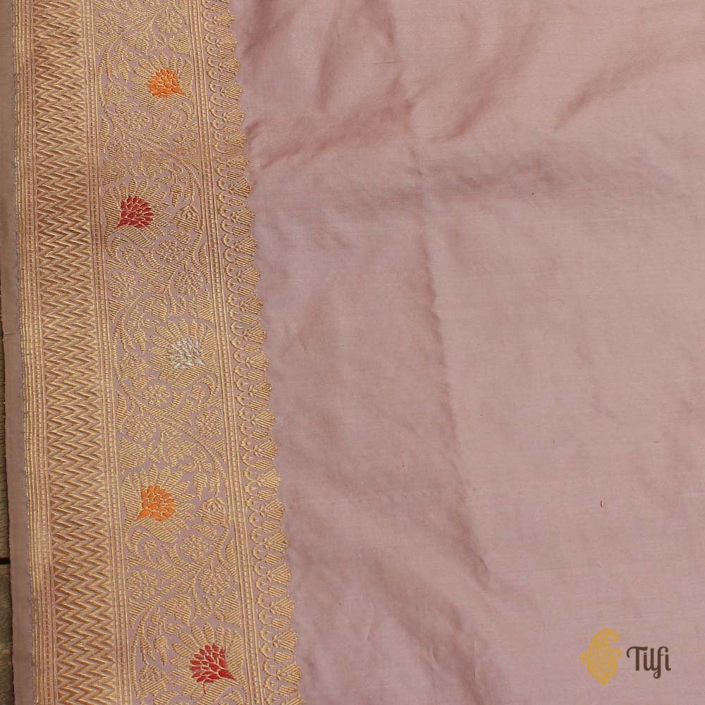 Pale Pink Pure Katan Silk Banarasi Handloom Saree