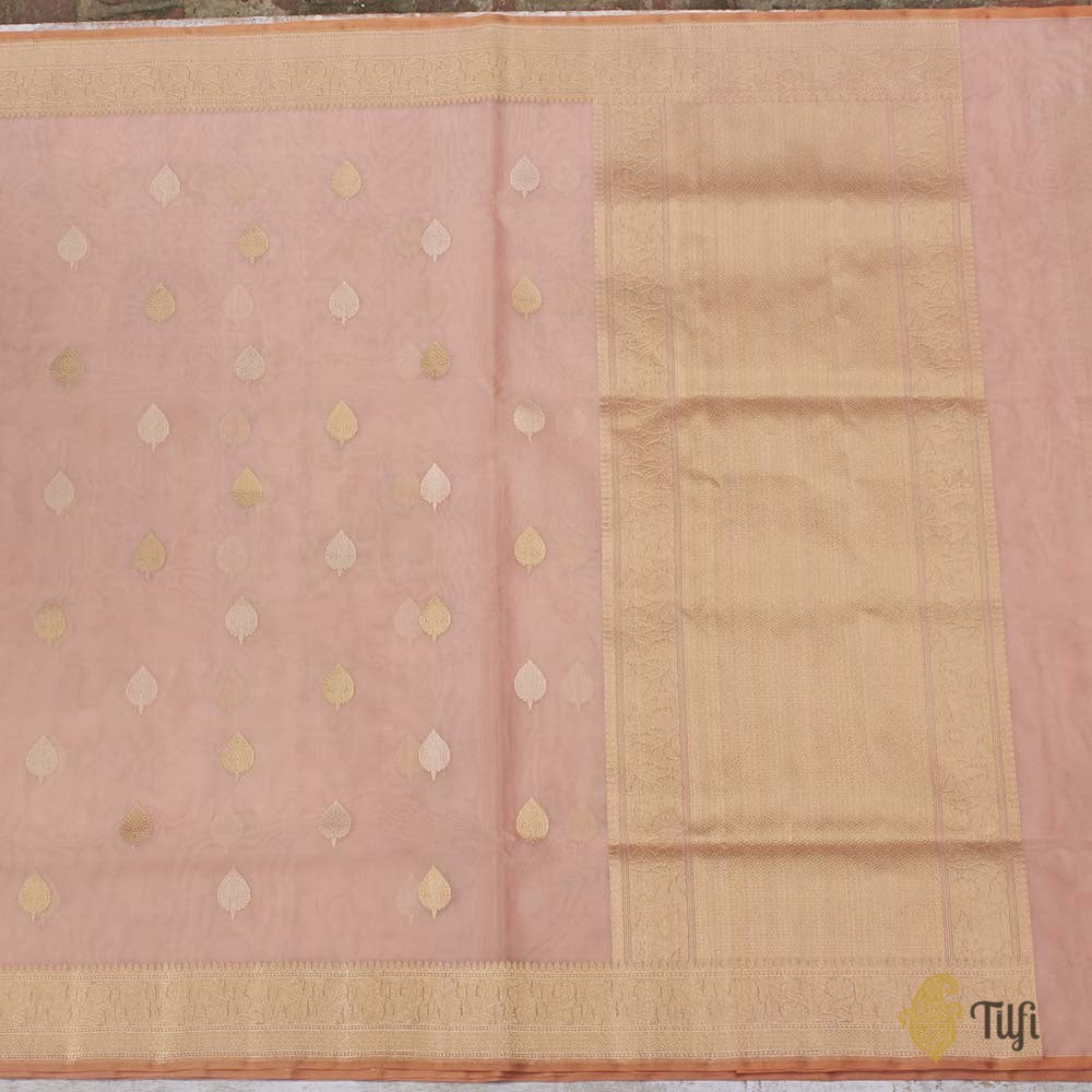 Coral Banarasi Woven SIlk Saree