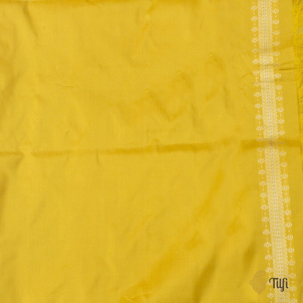 Magenta-Yellow Pure Katan Silk Banarasi Handloom Saree