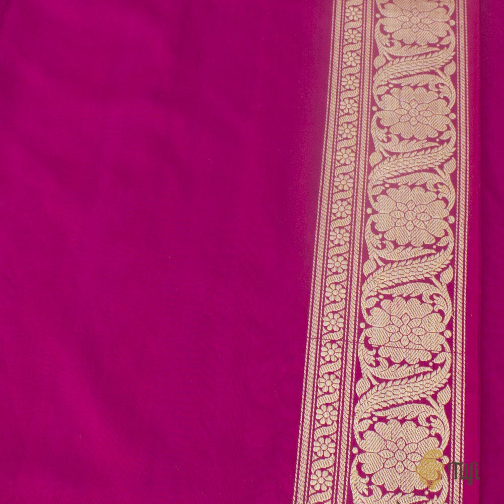 Rani Pink Pure Katan Silk Banarasi Handloom Saree