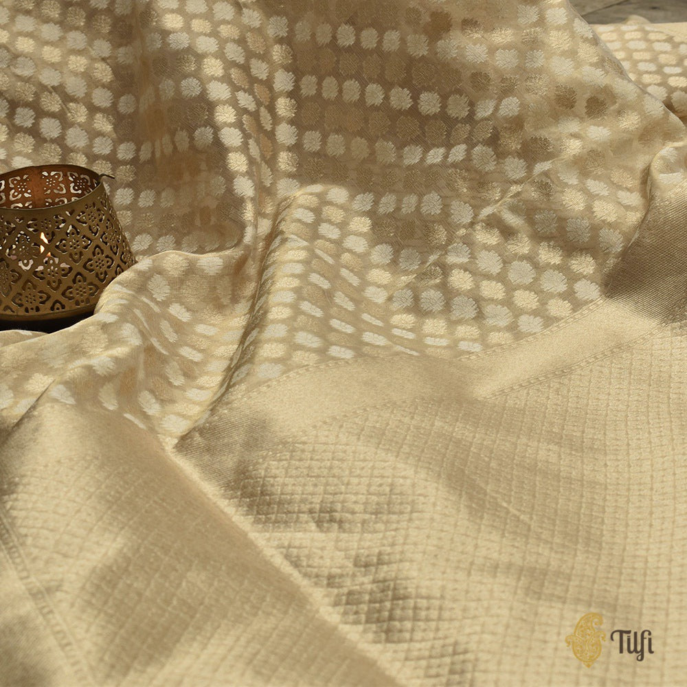 Gold Pure Kora Tissue Banarasi Handloom Saree