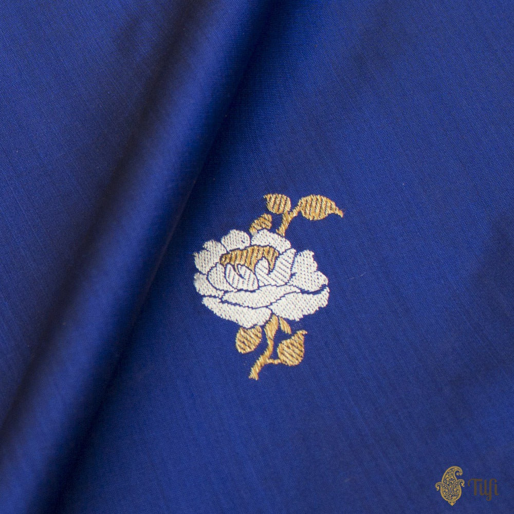 Blue Pure Katan Silk Banarasi Handloom Saree