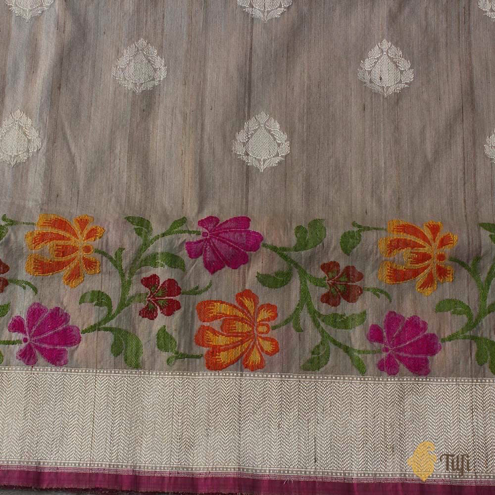 Tussar Colour Pure Tussar Silk Banarasi Handloom Saree