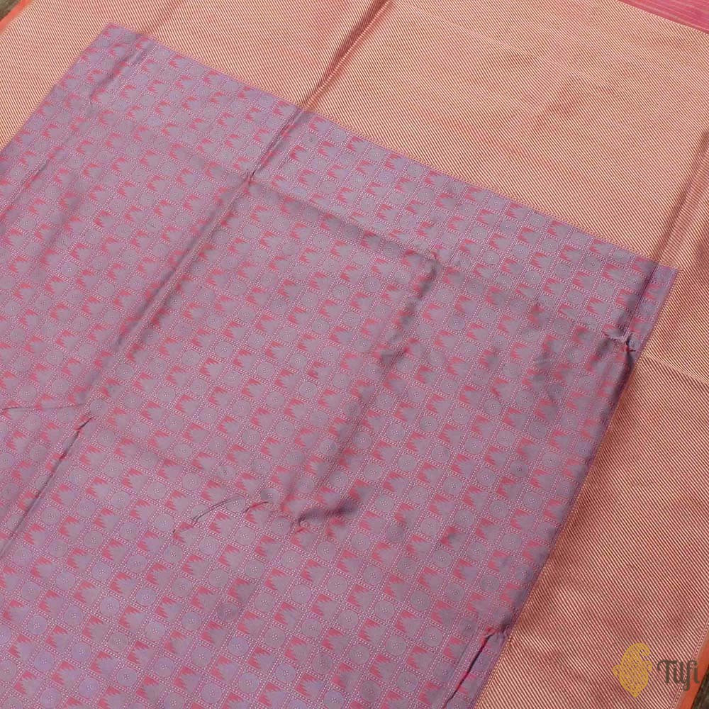 Mauve-Pink Pure Katan Silk Banarasi Handloom Saree