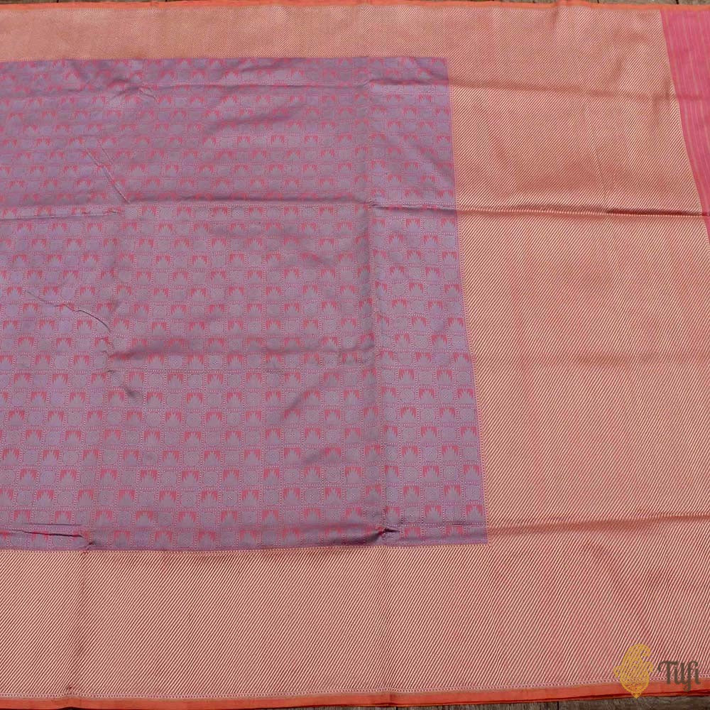 Mauve-Pink Pure Katan Silk Banarasi Handloom Saree