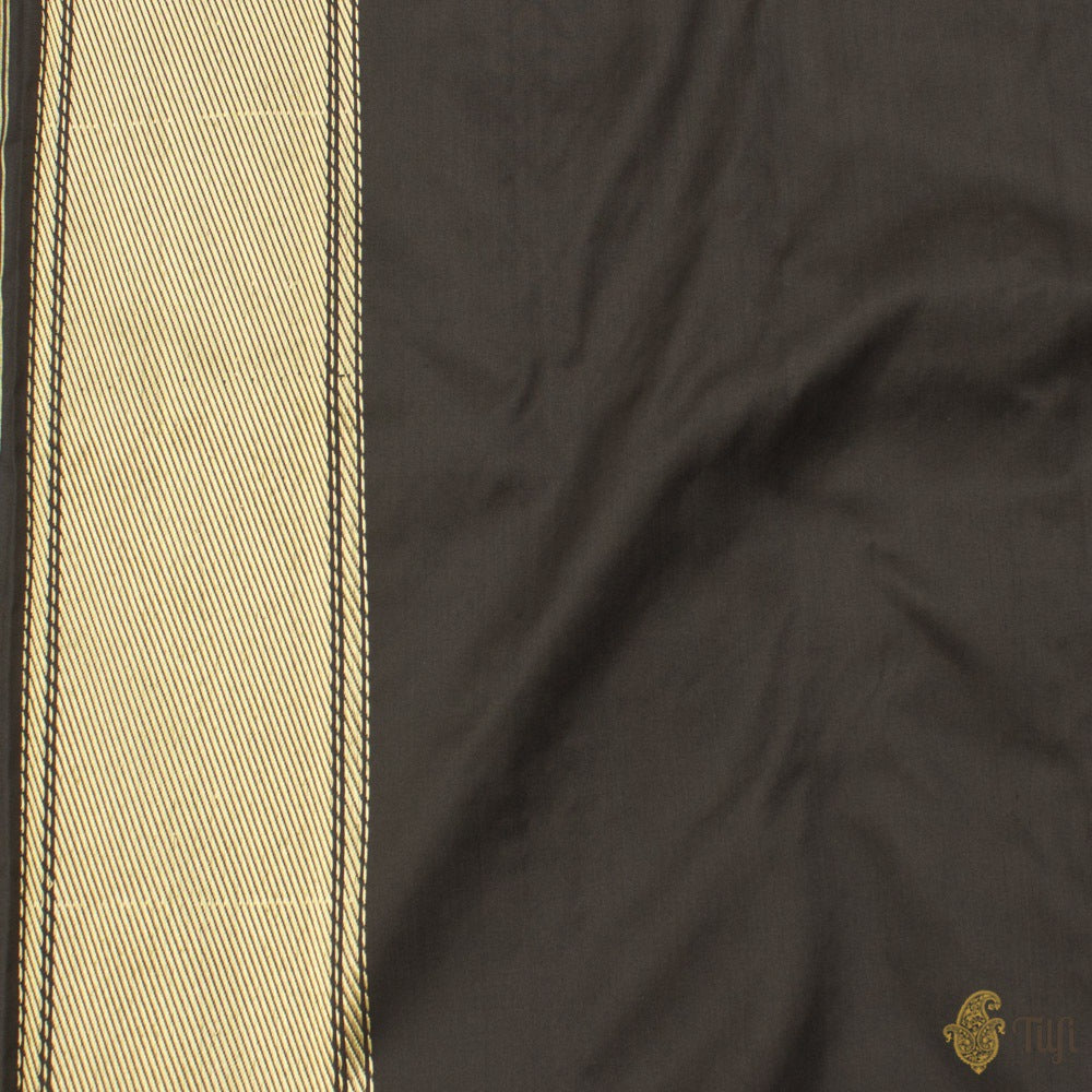 &#39;Irresistible&#39; Black Pure Katan Silk Banarasi Handloom Saree