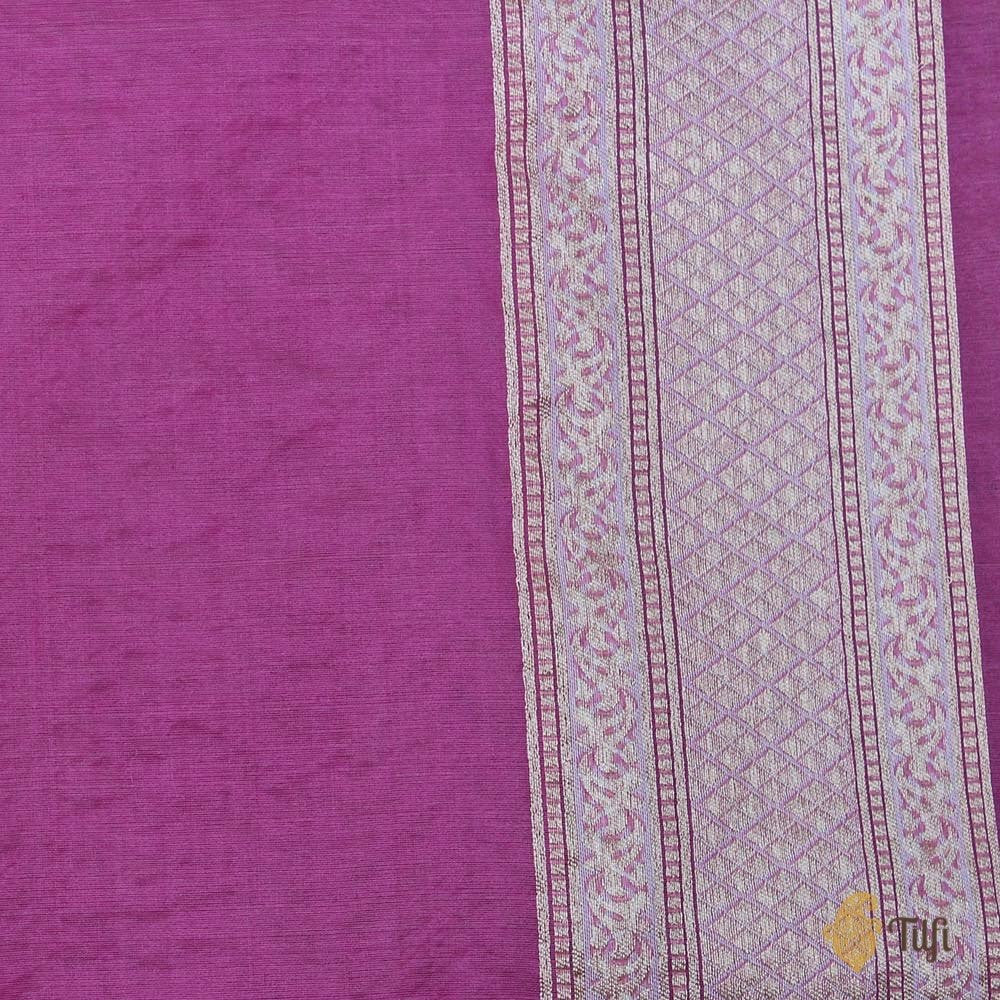 Gajri Pink Pure Kora Silk Banarasi Handloom Saree
