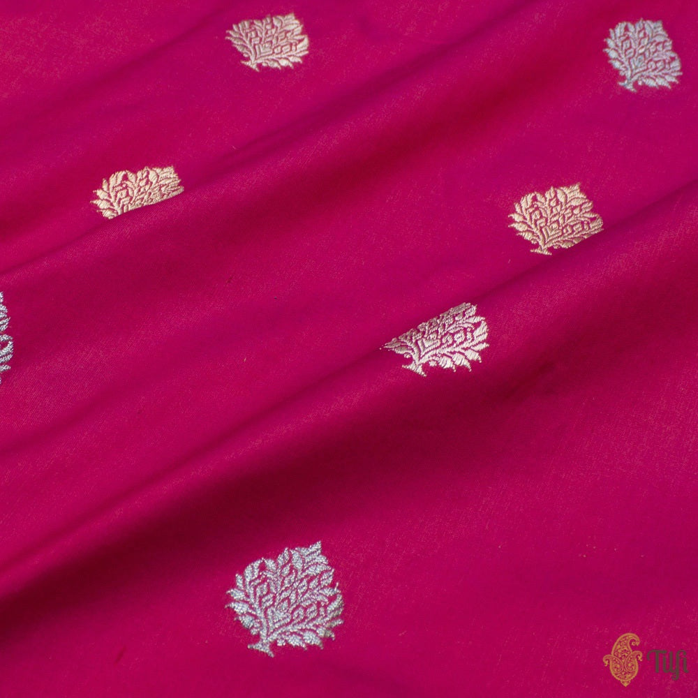Rani Pink-Red Pure Katan Silk Banarasi Handloom Saree