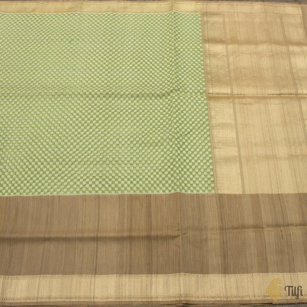 Green Pure Kora Silk Banarasi Handloom Saree