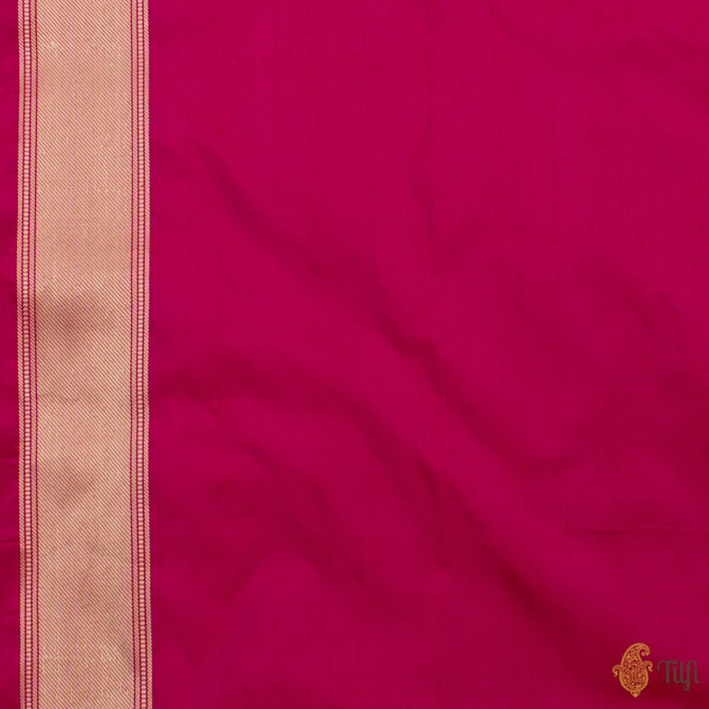 Mustard-Pink Pure Katan Silk Banarasi Handloom Saree