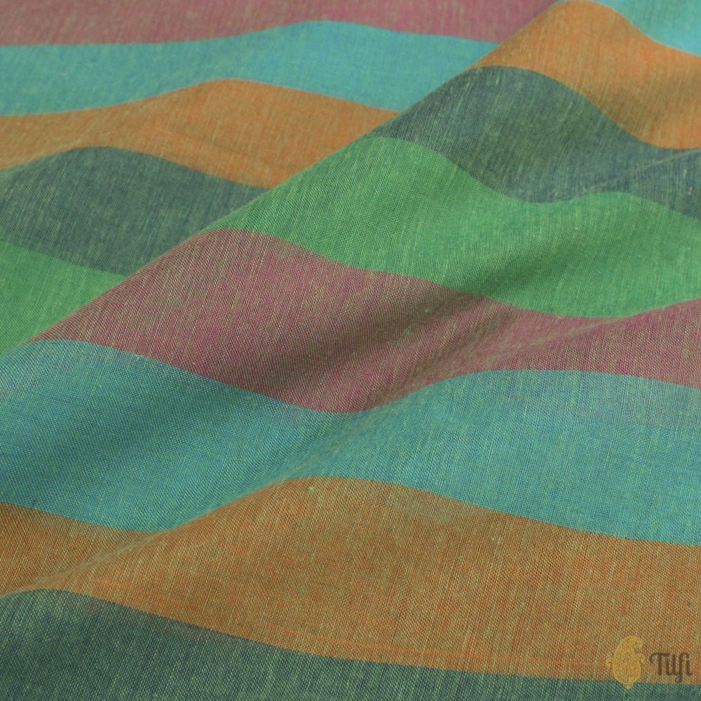 Multicoloured Pure Cotton Banarasi Handloom Saree