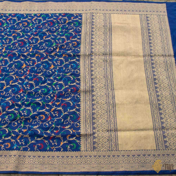 Royal Blue Pure Katan Silk Banarasi Handloom Saree - Tilfi