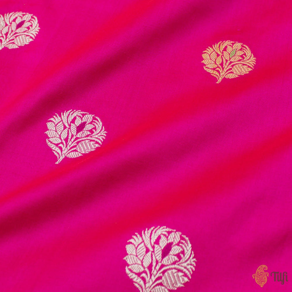 Red-Pink Pure Katan Silk Banarasi Handloom Saree