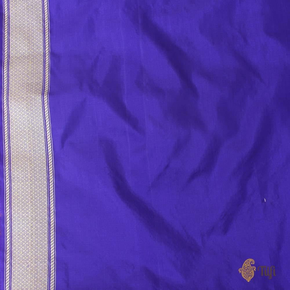 Purple Pure Katan Silk Banarasi Handloom Saree