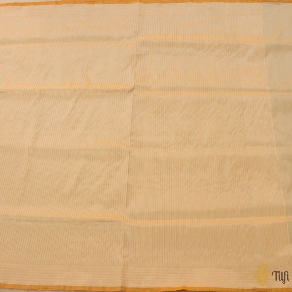 Silver Pure Katan Silk Tissue Banarasi Handloom Saree