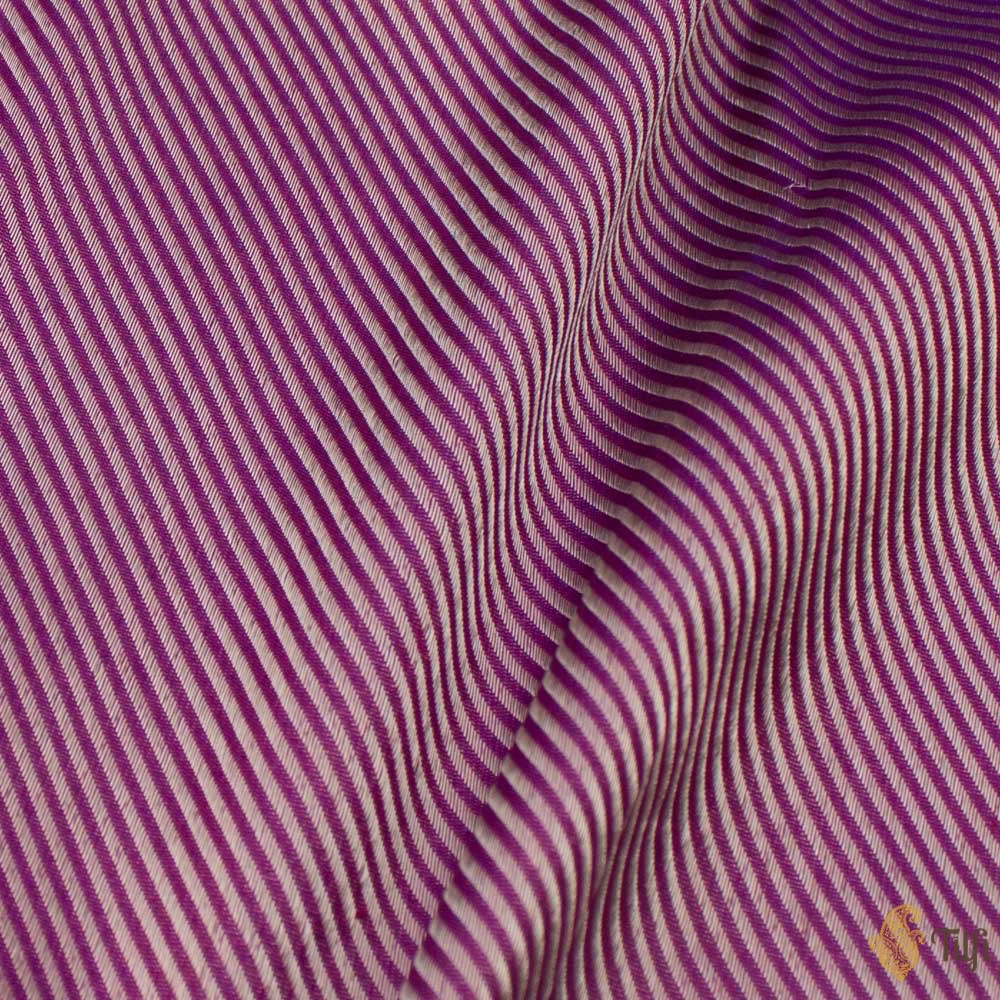 Purple-Red Pure Katan Silk Banarasi Handloom Saree