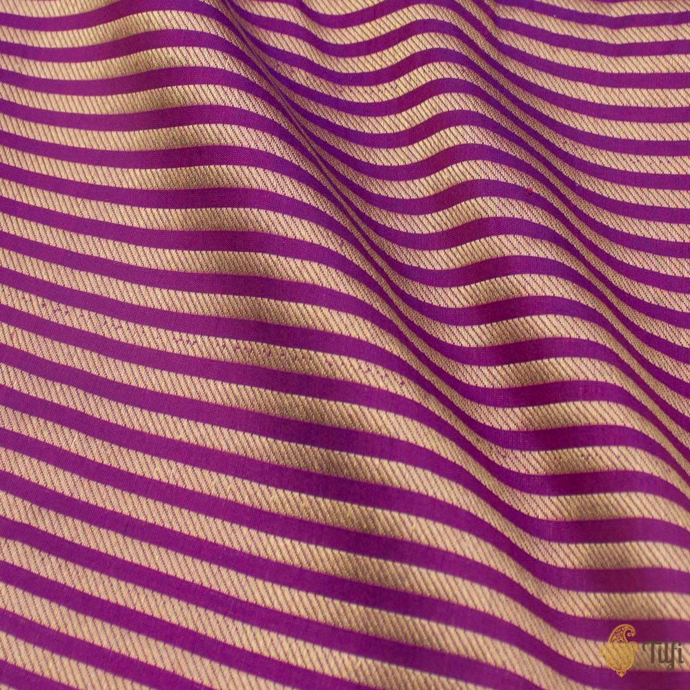 Purple-Red Pure Katan Silk Banarasi Handloom Saree
