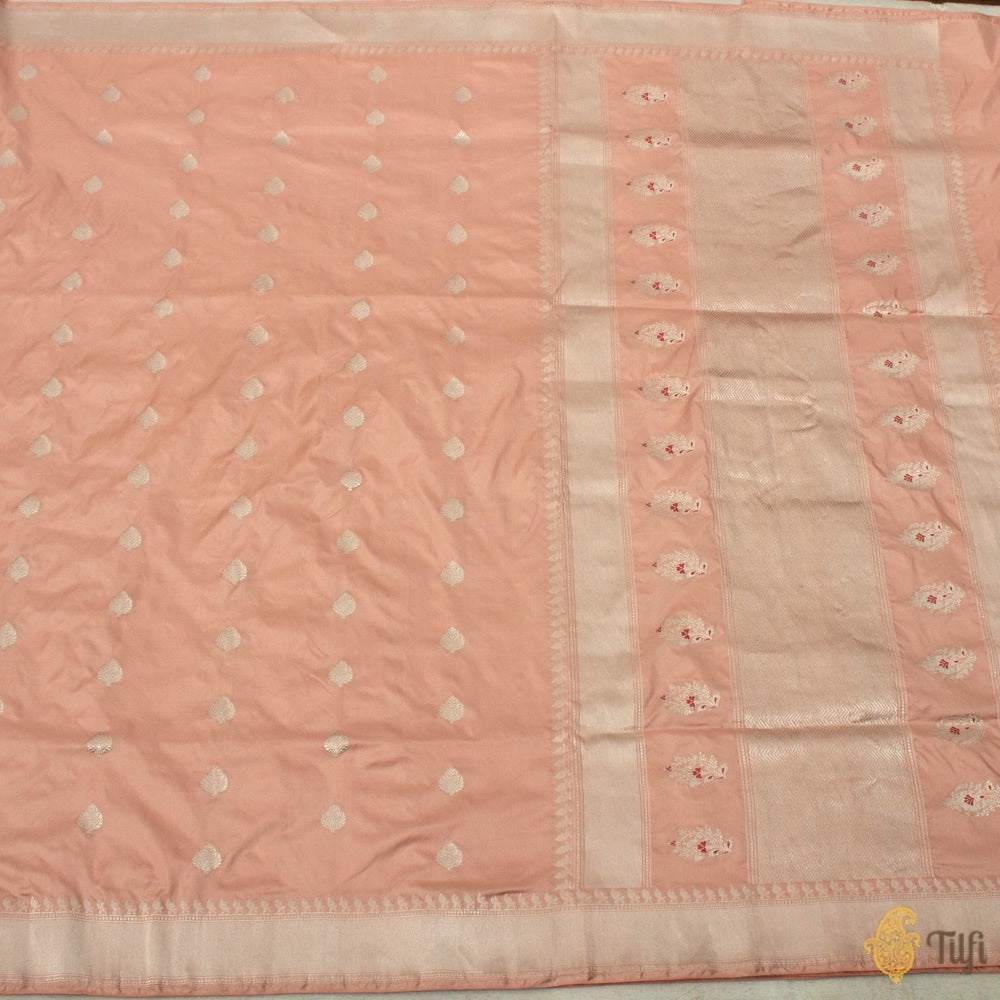 Light Old Rose Pink Pure Katan Silk Banarasi Handloom Saree
