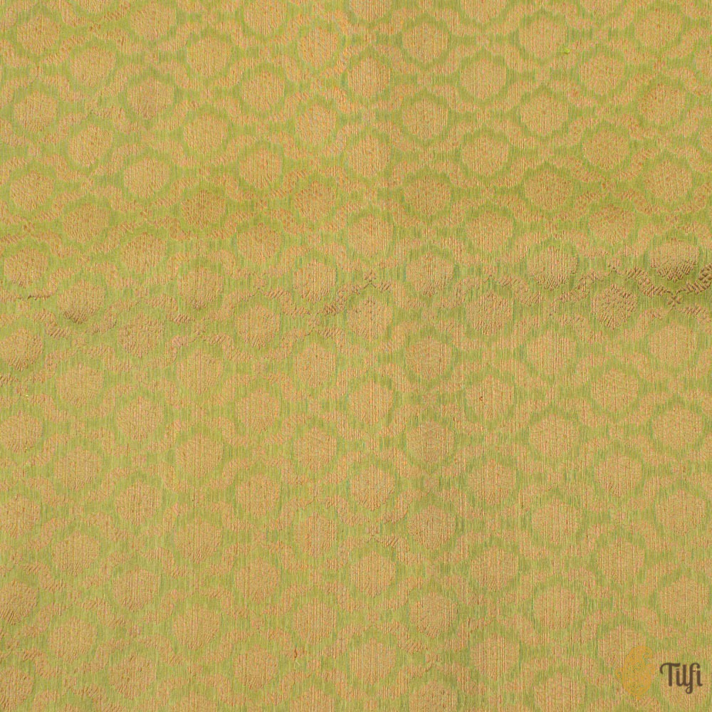 Greyish Blue-Green Pure Katan Silk Banarasi Handloom Saree