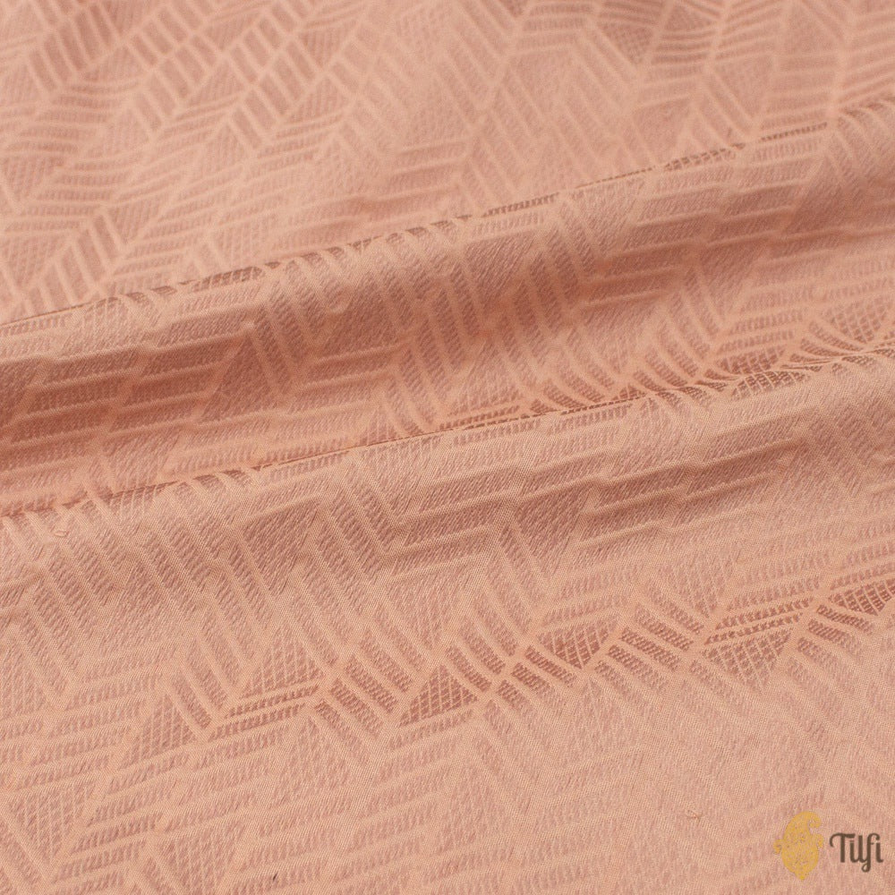 Nude Pink Pure Katan Silk Banarasi Handloom Saree